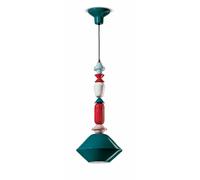 Luz Colgante Lámpara Cerámica Ø 31cm Hecho a Mano E27 Retro Petróleo Colorido