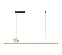 Luz Colgante, Lámpara Colgante de Cristal Moderna con Tira de latón V-intage for el hogar LED Regulable lámpara suspendida Mesa de Comedor Interior Isla de Cocina lámpara Colgante de Techo Ajustable