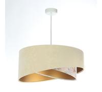 Luz Colgante Lámpara Colgante Salón D:50CM Tela Velur Óptica Redondo E27