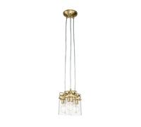 Luz Colgante Lámpara Mesa de Comedor 3x E27 B: 21,6 CM En Latón Metal Cristal