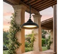 Luz Colgante LED Exterior Aluminio 25 cm IP44 Negro Redonda 1200 lm Moderna