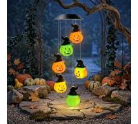 Luz colgante LED solar, resistente a la intemperie, luces LED de calabaza, murciélago negro