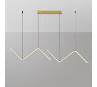 Luz colgante lineal geométrica, lámpara colgante de tira de metal ultra delgada con sombra de silicona blanca, lámpara de araña LED moderna, lámparas de suspensión largas del comedor, luces de caída