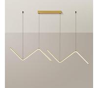 Luz colgante lineal geométrica, lámpara colgante de tira de metal ultra delgada con sombra de silicona blanca, lámpara de araña LED moderna, lámparas de suspensión largas del comedor, luces de caída