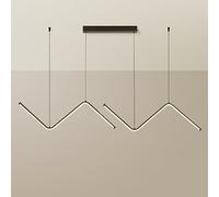 Luz colgante lineal geométrica, lámpara colgante de tira de metal ultra delgada con sombra de silicona blanca, lámpara de araña LED moderna, lámparas de suspensión largas del comedor, luces de caída