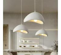 Luz colgante nórdica para sala de estar, comedor, hotel, cafetería, villa, lámpara colgante de araña Wabi Sabi moderna y sencilla, decoración única para el hogar (Un L40cm Blanco 1PCS)