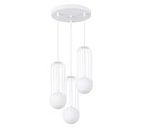 Luz Colgante Wilma Cocina Blanca Acero Vidrio G9 1 Luz 34 cm H