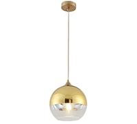 Luz Colgantes de Bola de Vidrio Semi Chapadas, Lámpara Colgante de Techo Simple Moderna, Lámpara de araña para Cocina Comedor Dormitorio (Oro, 15cm)