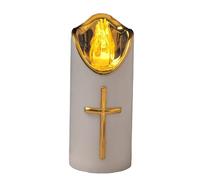 Luz Conmemorativa Con Vela Led, Solución De Decoración Digna Con Ingenio, 5 × 12,5 Cm, Efecto Parpadeante Como Velas Reales, Candelero Eterno Reutilizable Para Recuerdo De Cementerio, Diseño