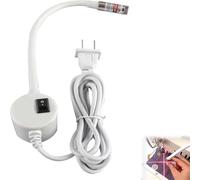 Luz de acolchado con posicionamiento magnético para máquina de coser, proyector de puntadas USB de cuello de cisne con modos de punto, línea y cruz, luz portátil y precisa para guía de (Crosshair)