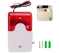 Luz de Advertencia de Seguridad con Alarma Sonora y Luz Roja Intermitente, Sirena de 110 DB, Parpadeo de 150 Veces/Min, Volumen Ajustable, Resistente al Impacto, para Exteriores (220 V)