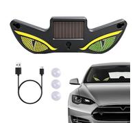 Luz De Advertencia Solar Con Ojos | Decoración Dinámica Con Alimentación Solar Y USB,Cartel Para Ventanilla De Auto - Para Camión Bici Moto Vehículos Traseros SUV Delantero