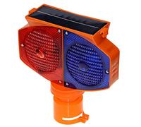 Luz de advertencia solar intermitente, señal de tráfico LED, luz de seguridad vial impermeable, indicador intermitente de doble cara alimentado por energía solar para construcción, uso de alerta de
