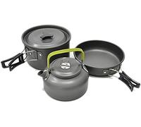 Luz de aleación de Aluminio Camping Utensilios Utensilios Utensilios de cocción al Aire Libre Tetera Picnic Vajilla Tetera Pot SART Pan 3pcs / Set