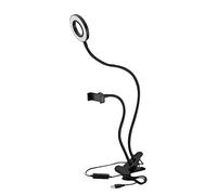 Luz de anillo Selfie con soporte para teléfono celular, soporte de iluminación de luz LED tiene 3 colores brillantes 9 brillos con luz cálida y mixta, 360 grados de rotación en cualquier ángulo.