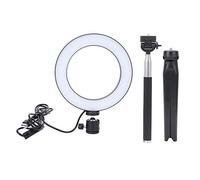 Luz de Anillo USB de 6 Pulgadas con trípode y Palo para Selfies, luz de Relleno LED Regulable para transmisión en Vivo, Maquillaje y videollamadas, 3 temperaturas de Color, 10