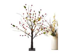 Luz De Árbol - Flor Artificial De Bayas Rojas | Ramas De Árboles Iluminadas, Decoración Interior Para Apartamento, Dormitorio, Sala De Estar, Mesa De Comedor, Navidad, Pascua, Inauguración De Una Casa