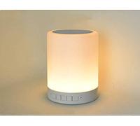 Luz de audio Bluetooth, lámpara de mesa con atenuación táctil, soporte para Bluetooth, tarjeta TF y enlace AUX, carga USB, altavoz manos libres. (white)