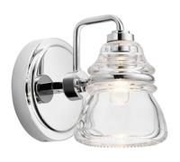 Luz De Baño IP44 LED G9 H: 16,3cm 3000 K Metal Cristal En Cromo Lámpara De Pared