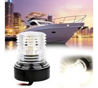 Luz de barco blanca 12 V, 54 x 70 mm, luz de navegación impermeable LED blanca, luz de anclaje todo redondo para barco marino 12 V 360 grados, redonda de 360 grados para barco, remolque, yate