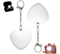 Luz de bolso en forma de corazón, cartera de amor, luz de detección táctil, luces LED recargables, para mujeres y niñas, bolsos y monederos llavero (blanco-2 piezas)