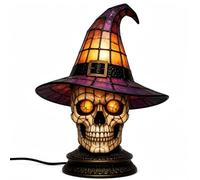 Luz de bruja gótica de gato negro de Halloween, mini lámpara de escritorio | Lámpara de gato gótica vintage, adorno LED de resina para decoración del hogar, decoración de mesa de Halloween