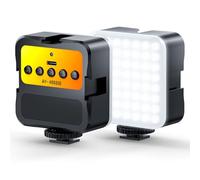 Luz de cámara con montaje de zapata fría: Luz de vídeo LED de color - 3200K-5600K+CRI95 Luz de cámara recargable, 3 montajes de zapata fría para DSLR/GoPro/Sony/Canon, filmación de vlog en TikTok en