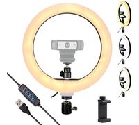 Luz de cámara Web, Anillo de luz para cámara Web Logitech C920, C922x, C930e, Brio 4K, C925e, C922, C930, C615 Agujero de Tornillo de 1/4 Pulgadas, luz de 10 Pulgadas (sin trípode ni Soporte)
