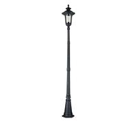 Luz De Camino Farola Rústica 246,5 Cm Negra IP44 Lámpara Exterior Jardín
