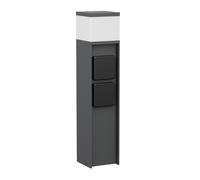 ledscom.de Luz de camino/luz de bolardo PODEL para exteriores, IP44, 39 cm, antracita, 1x G9 máx. 10W, 2 enchufes