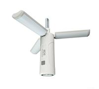 Luz de camping plegable con batería recargable de 3500 mAh, carga de salida USB, base magnética y pantalla expandible para una amplia cobertura de iluminación (blanco)