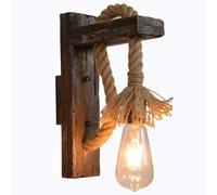 Luz de cáñamo Creativo de Madera Retro, Accesorio de iluminación de la Noche del Dormitorio Interior para la Sala de Estar Corredor Bar Cafe, 2 Paquete Lámpara de Pared