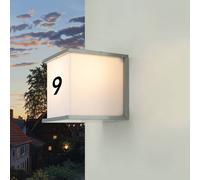 Luz De Casa Con Número De Pared E27 IP54 B: 16,5 Cm Gris Blanco + Números Letras