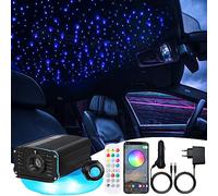 Luz de Cielo de Estrellas LED de Fibra Óptica Controlada por APP Bluetooth/RF con Control Remoto RF Twinkle con Controlador de Motor LED RGBW y Modo de Música, Luz de Techo de Fibra Óptica con 300pcs