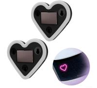 Luz de coche alimentada por energía solar, forma de corazón LEDDecoración de neón con modos de estado de ánimo multicolor, sin USB, lámpara ambiental para autointerior, rosa (E)