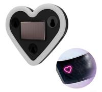 Luz de coche alimentada por energía solar, forma de corazón LEDDecoración de neón con modos de estado de ánimo multicolor, sin USB, lámpara ambiental para autointerior, rosa (A)