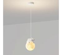 Luz de Colgante de habitación para niños de Dibujos Animados, lámpara de Colgante de Oso Blanco, lámparas de suspensión de Resina Blanca con Sombra acrílica esférica, Accesorios de iluminación G9,