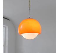 Luz de colgante de vidrio medieval, E27 Modern Minimalist Kitchen Island Restaurant Global Chandelier, para estudio de dormitorio Estudio de la lámpara de naranja accesorios de iluminación (naranja)