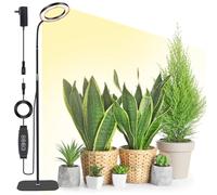 Luz de crecimiento con LED para plantas de interior, lámpara de crecimiento de espectro completo, temporizador de encendido/apagado automático 3/9/12H,58cm~170cm Altura ajustable para plantas grandes