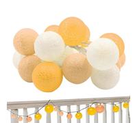 Luz de cuerda de bola, luces de cuerda globales,Bolas de de 16 cuerdas dentro, 96 bolas de algodón, 8 modos de iluminación, 3 metros | Iluminación exterior interior Decoración de atmos