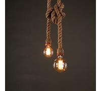 Luz de cuerda retro, con 2 cabezales de lámpara, cada luz de cuerda de 1m de largo, estilo retro país E27, adecuada para restaurantes, cafeterías, iluminación (Bombilla no incluida)