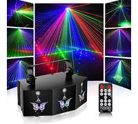 Luz de discoteca, DMX 9 LED RGB Luz de fiesta Proyector Dj con efecto de iluminación estroboscópica con activación de sonido para fiestas en casa karaoke barra de boda de cumpleaños