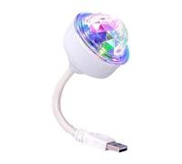 Luz de discoteca giratoria automática de 360 grados, diseño de bola de cristal, enchufe USB, fácil de configurar, pequeña luz de discoteca para pistas de baile, bombilla LED recargable
