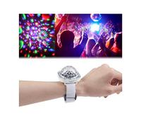 Luz de discoteca, luz de proyector de estrellas, luces de bola de fiesta, reloj de discoteca para niños, mini luz de noche LED con cambio de color (blanco)