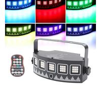 Luz de discoteca para fiestas, 7 colores, LED RGB, proyector de DJ, controlado por música, luces de discoteca, con mando a distancia, control por voz, lámpara LED para fiestas, bares, reuniones
