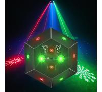 Luz de discoteca para fiestas, luz LED RGB, proyector de DJ, controlado por música, luces de discoteca, reflector de efecto DMX, para reunión familiar, boda, cumpleaños, Halloween, calendario de