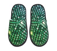 Luz De Discoteca Verde Mujer Hombre Zapatillas De Estar Por Casa Antideslizante Pantuflas Cálido Zapatos Para Exterior Interior Invierno L