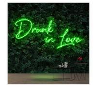 Luz de Diseño de Digital Drunk In Love Letrero De Neón Luz LED Para Dormitorio Boda Cumpleaños Fiesta Del Día De San Valentín Restaurante Pared Al Aire Libre 45cmx24cm(Orange,Blue,Green,Silver,Black)