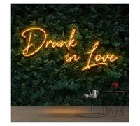 Luz de Diseño de Digital Drunk In Love Letrero De Neón Luz LED Para Dormitorio Boda Cumpleaños Fiesta Del Día De San Valentín Restaurante Pared Al Aire Libre 45cmx24cm(Orange,Blue,Green,Silver,Black)