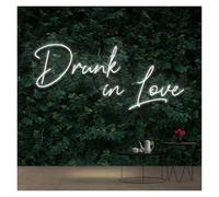 Luz de Diseño de Digital Drunk In Love Letrero De Neón Luz LED Para Dormitorio Boda Cumpleaños Fiesta Del Día De San Valentín Restaurante Pared Al Aire Libre 45cmx24cm(Blanco)